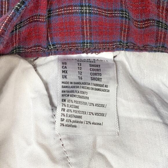 American Eagle Tapered Windowpane Plaid Pants - 12 Short - Picture 5 of 5